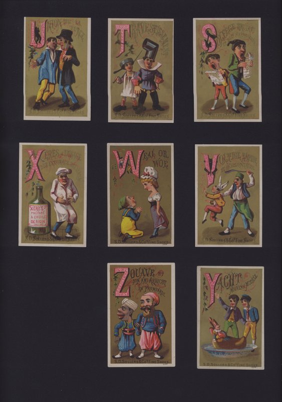 Fransk tegneseriealfabet (farge litho) av French School