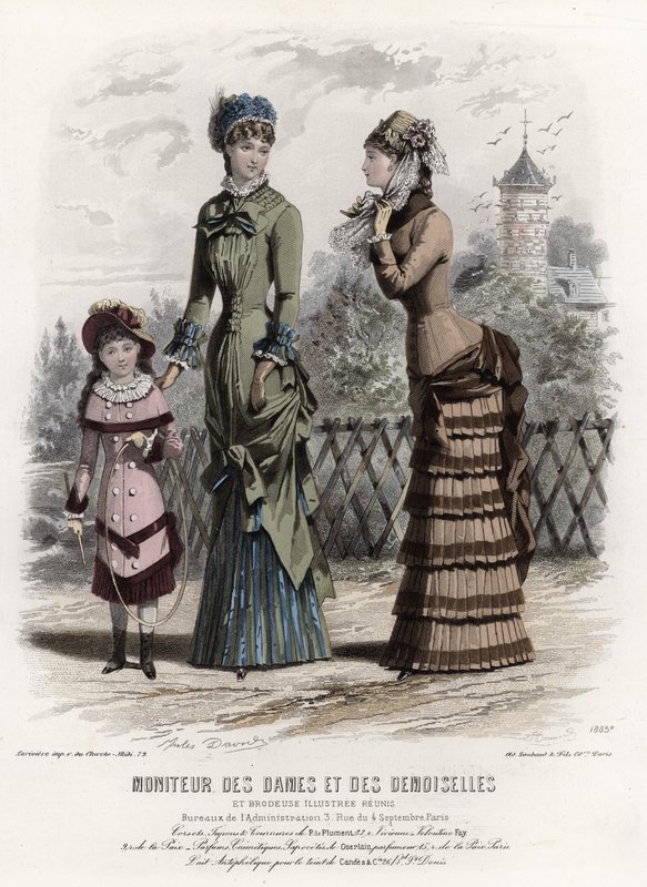 Fransk moteplate, sent på 1800-tallet av French School