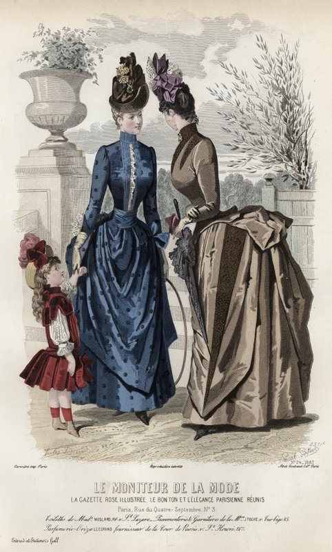 Fransk moteplate, sent på 1800-tallet av French School