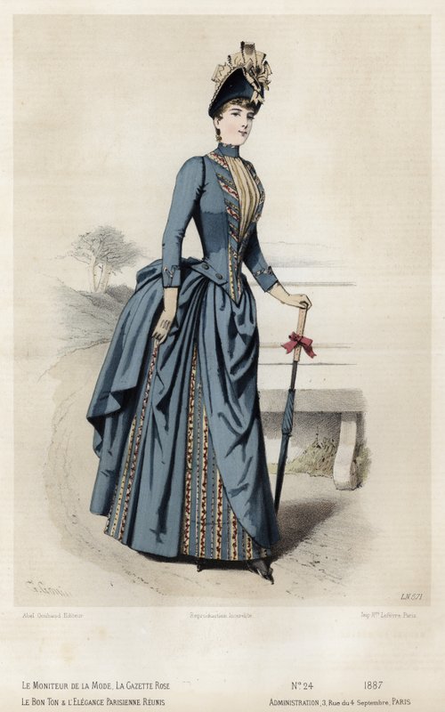 Fransk moteplate, sent på 1800-tallet av French School