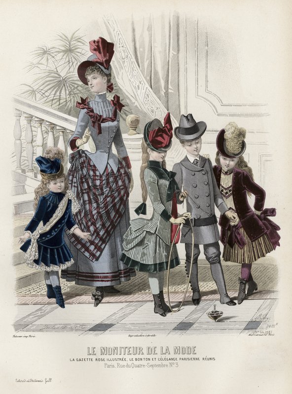 Fransk moteplate, sent på 1800-tallet av French School