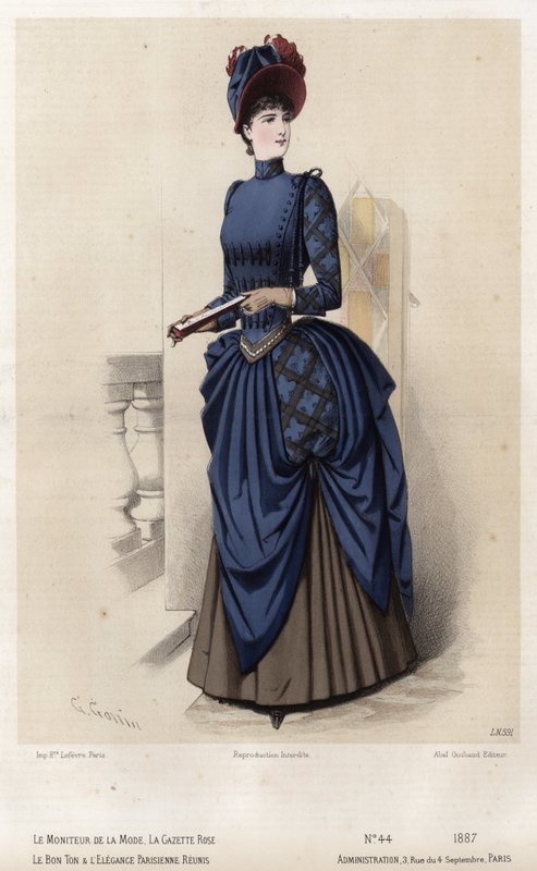 Fransk moteplate, sent på 1800-tallet av French School