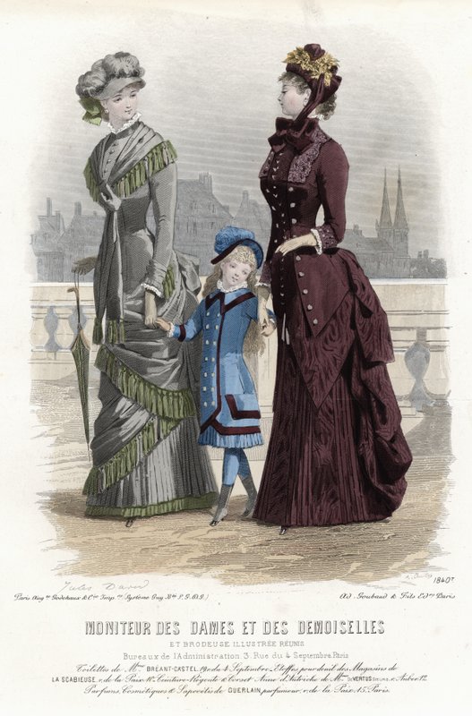 Fransk moteplate, sent på 1800-tallet av French School