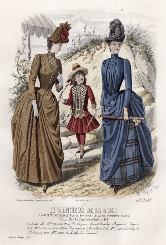 Fransk moteplate, sent på 1800-tallet av French School