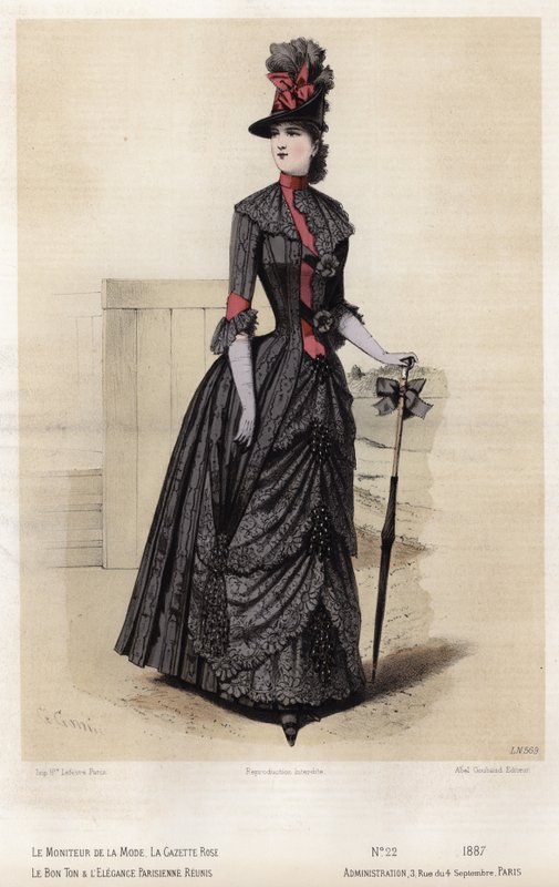 Fransk moteplate, sent på 1800-tallet av French School