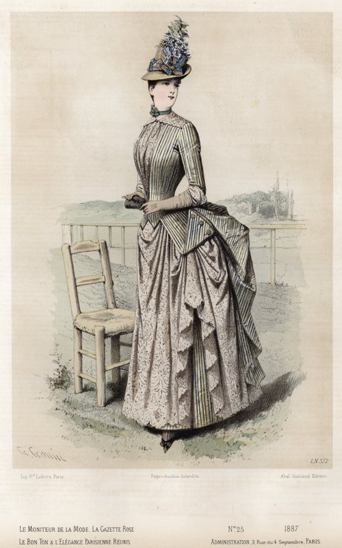 Fransk moteplate, sent på 1800-tallet av French School