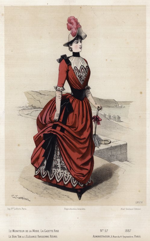 Fransk moteplate, sent på 1800-tallet av French School