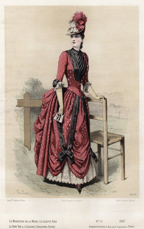 Fransk moteplate, sent på 1800-tallet av French School