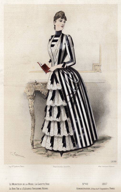 Fransk moteplate, sent på 1800-tallet av French School