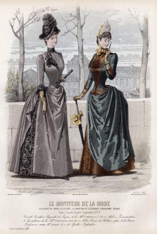 Fransk moteplate, sent på 1800-tallet av French School