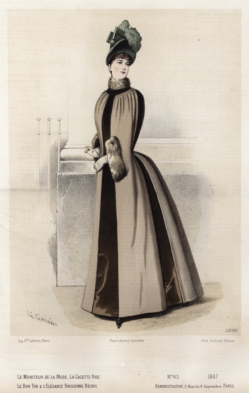 Fransk moteplate, sent på 1800-tallet av French School
