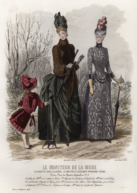 Fransk moteplate, sent på 1800-tallet av French School
