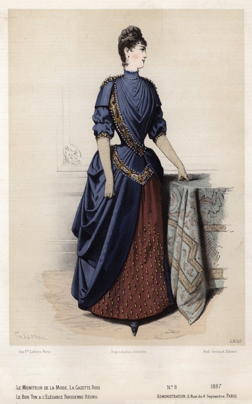 Fransk moteplate, sent på 1800-tallet av French School
