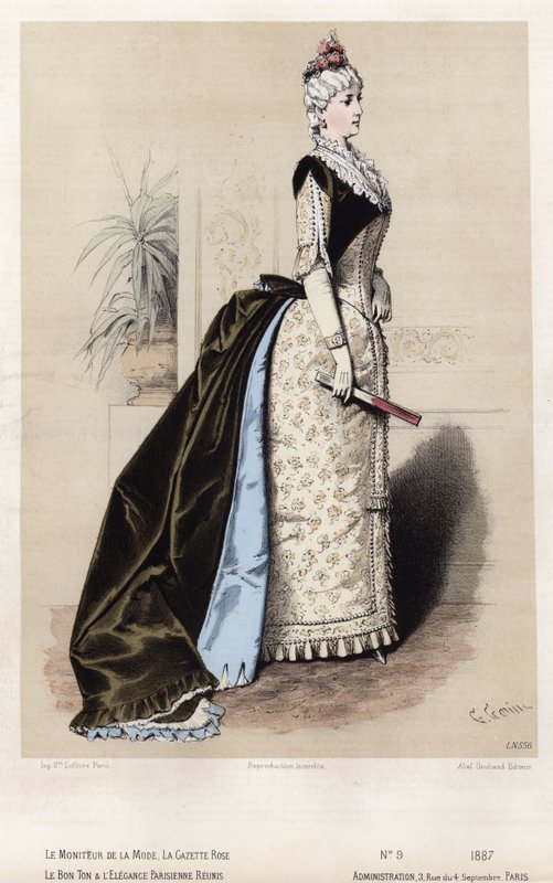 Fransk moteplate, sent på 1800-tallet av French School