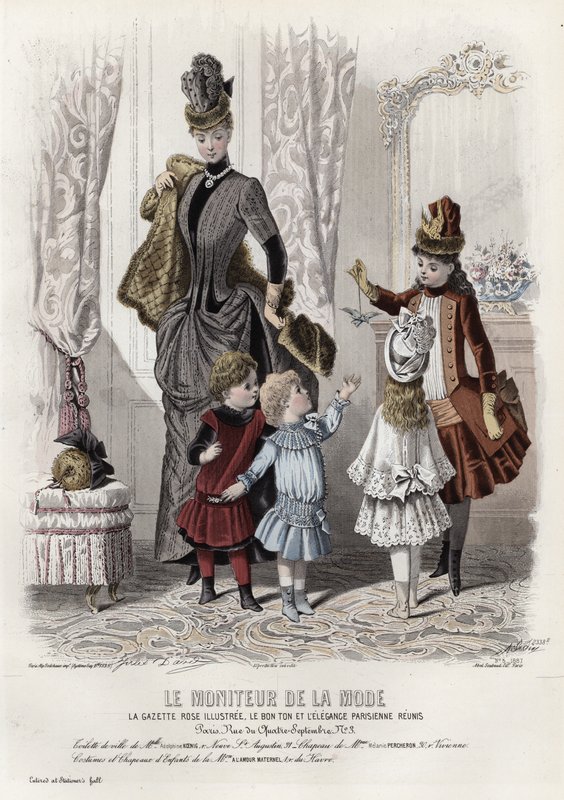 Fransk moteplate, sent på 1800-tallet av French School
