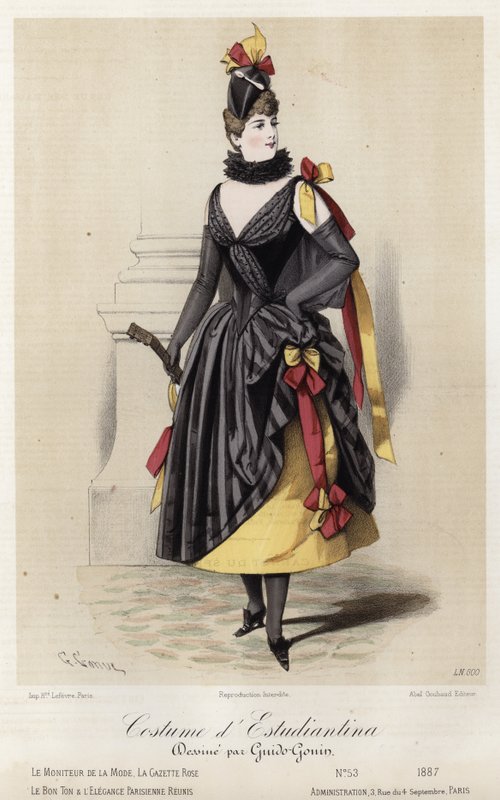 Fransk moteplate, sent på 1800-tallet av French School