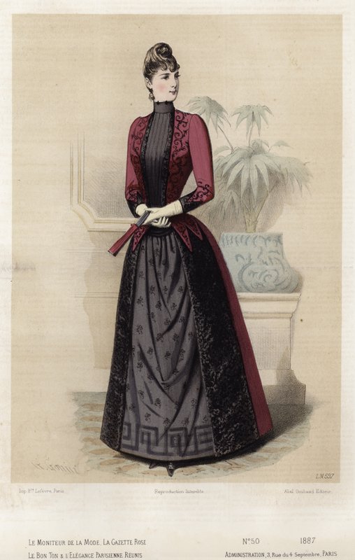 Fransk moteplate, sent på 1800-tallet av French School