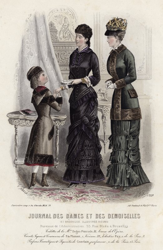 Fransk moteplate, sent på 1800-tallet av French School
