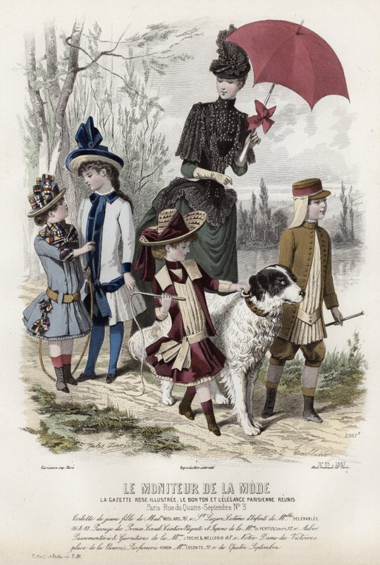 Fransk moteplate, sent på 1800-tallet av French School