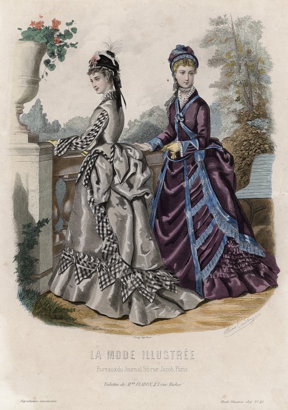 Fransk moteplate, sent på 1800-tallet av French School