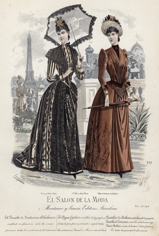 Fransk moteplate, sent på 1800-tallet av French School