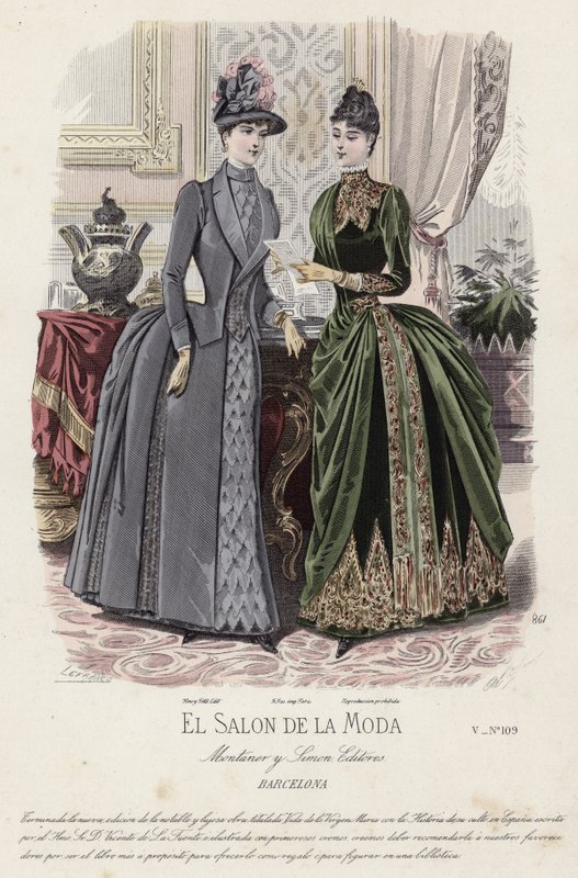 Fransk moteplate, sent på 1800-tallet av French School