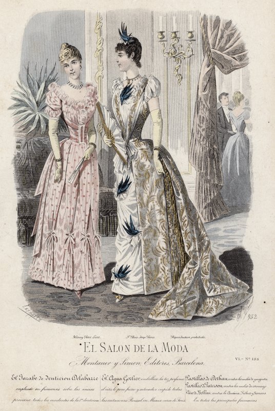 Fransk moteplate, sent på 1800-tallet av French School