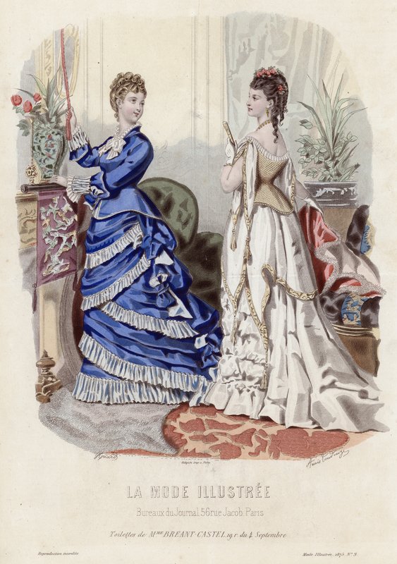 Fransk moteplate, sent på 1800-tallet av French School