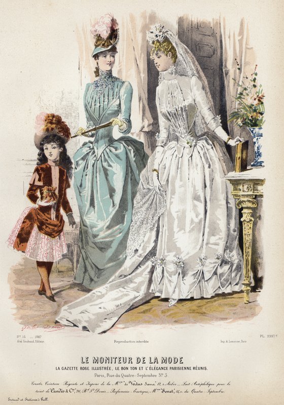 Fransk moteplate, sent på 1800-tallet av French School