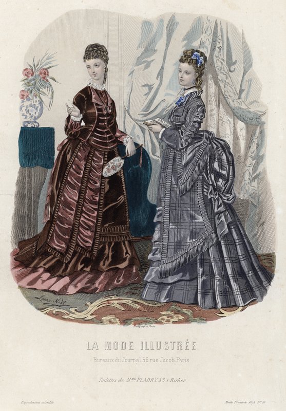 Fransk moteplate, sent på 1800-tallet av French School