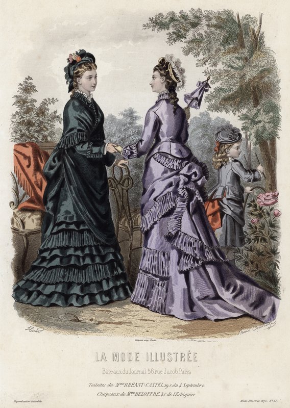 Fransk moteplate, sent på 1800-tallet av French School