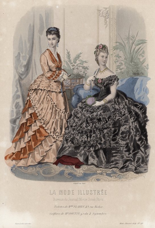 Fransk moteplate, sent på 1800-tallet av French School