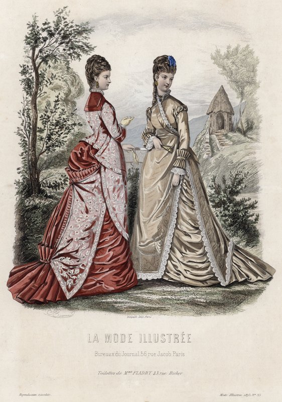 Fransk moteplate, sent på 1800-tallet av French School