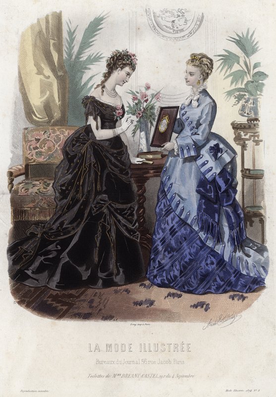 Fransk moteplate, sent på 1800-tallet av French School