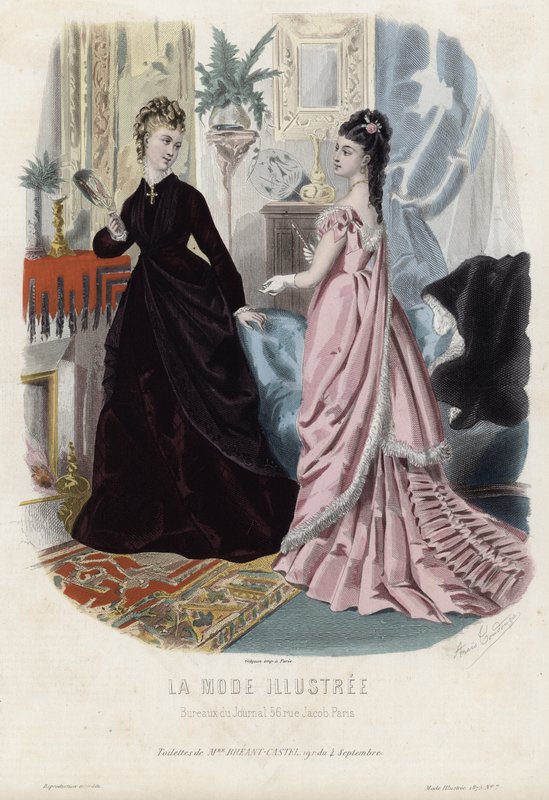 Fransk moteplate, sent på 1800-tallet av French School