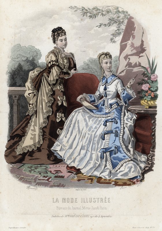 Fransk moteplate, sent på 1800-tallet av French School