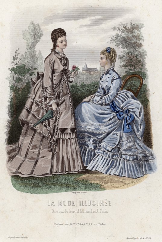Fransk moteplate, sent på 1800-tallet av French School