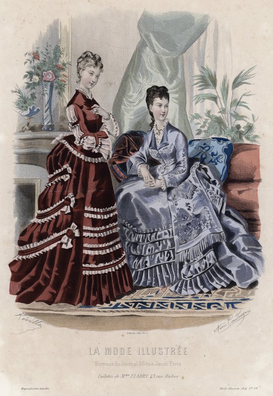 Fransk moteplate, sent på 1800-tallet av French School