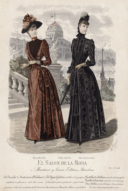 Fransk moteplate, sent på 1800-tallet av French School