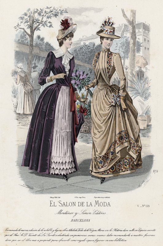 Fransk moteplate, sent på 1800-tallet av French School