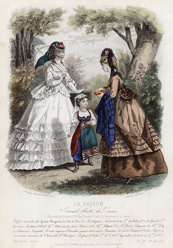 Fransk moteplate, sent på 1800-tallet av French School