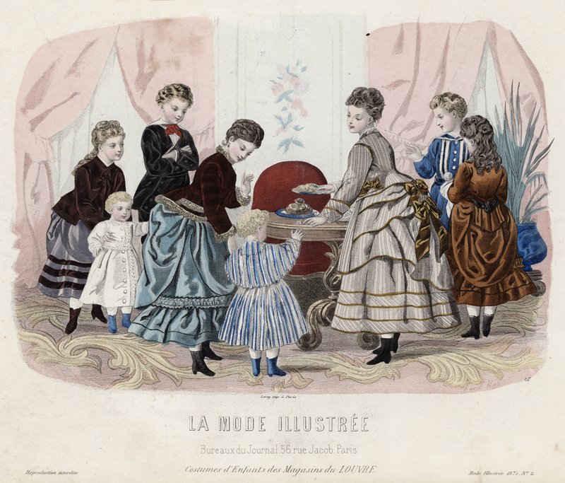 Fransk moteplate, sent på 1800-tallet av French School