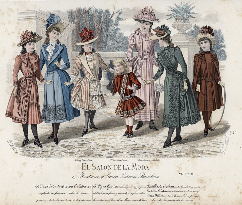 Fransk moteplate, sent på 1800-tallet av French School