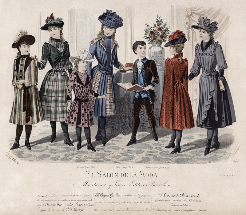 Fransk moteplate, sent på 1800-tallet av French School
