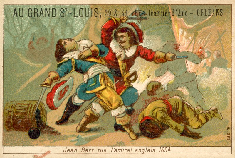Fransk marinekommandant og kaper drepte en engelsk admiral, 1694 av French School