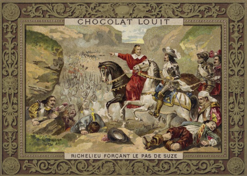 Franske tropper kommandert av kardinal Richelieu tvinger passet ved Suza, Savoy, 1629 av French School