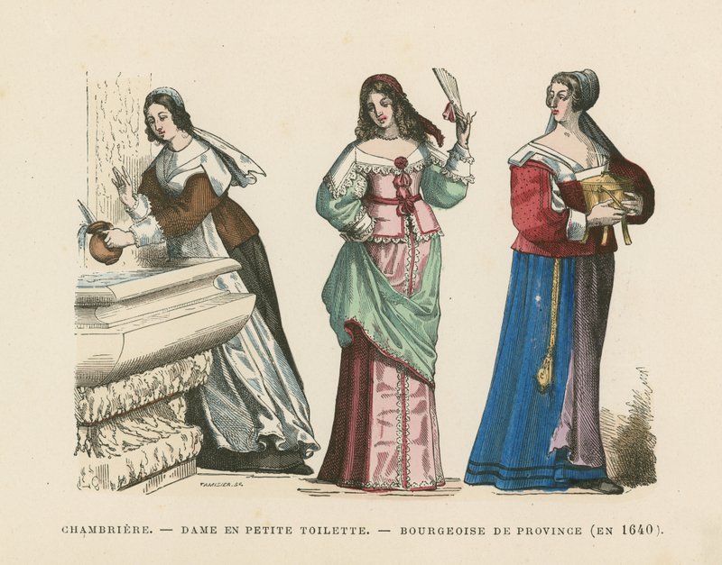 Franske kvinnekostymer, 1600-tallet av French School