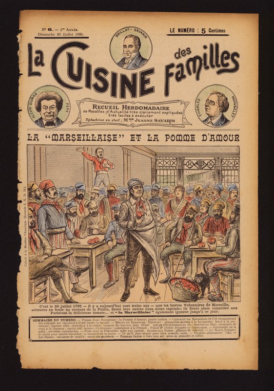 Ferske tomater og sangen av Marseillaise, den franske revolusjonen av French School