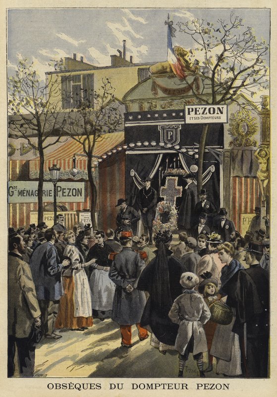 Begravelse til den franske dyretreneren Jean-Baptiste Pezon, Paris, 1897 av French School