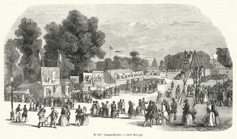 Tivoli på Carre Marigny, Champs Elysees, Paris (gravering) av French School